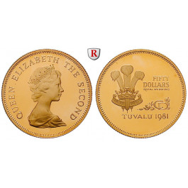 Tuvalu, Elisabeth II., 50 Dollars 1981, 14,65 g fein, PP
