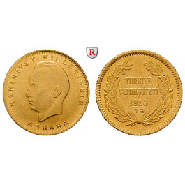 Türkei, 25 Piaster 1943-1949, 1,65 g fein, vz