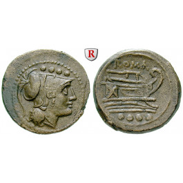 Römische Republik, Anonym, Triens nach 211 v.Chr., ss-vz