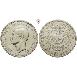 Deutsches Kaiserreich, Hessen, Ernst Ludwig, 5 Mark 1899, A, ss, J. 73
