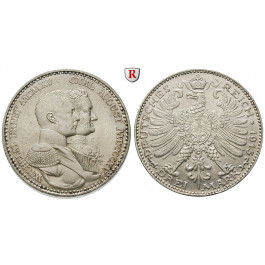 Deutsches Kaiserreich, Mecklenburg-Schwerin, Friedrich Franz IV., 3 Mark 1915, Jahrhundertfeier, A, vz-st, J. 88