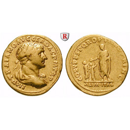 Römische Kaiserzeit, Traianus, Aureus 103-111, ss