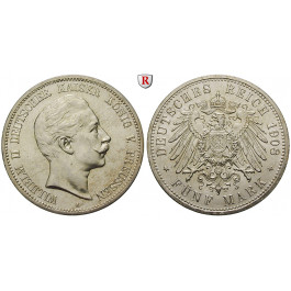 Deutsches Kaiserreich, Preussen, Wilhelm II., 5 Mark 1908, A, vz-st, J. 104