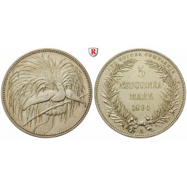 Nebengebiete, Deutsch-Neuguinea, 5 Neu-Guinea Mark 1894, Paradiesvogel, A, 24,99 g fein, ss+, J. 707