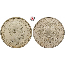 Deutsches Kaiserreich, Schwarzburg-Sondershausen, Karl Günther, 2 Mark 1896, A, vz/f.st, J. 168