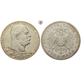 Deutsches Kaiserreich, Sachsen-Altenburg, Ernst, 5 Mark 1903, Regierungsjubiläum, A, ss/vz, J. 144