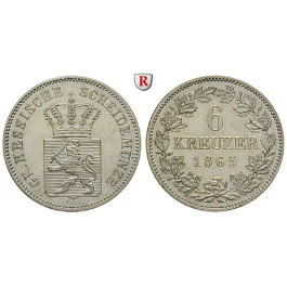 Hessen, Hessen-Darmstadt, Ludwig III., 6 Kreuzer 1865, vz-st