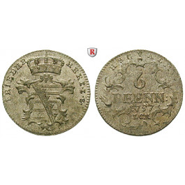 Sachsen, Sachsen-Gotha-Altenburg, Friedrich III., 6 Pfennig 1757, st
