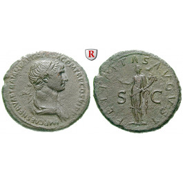 Römische Kaiserzeit, Traianus, As 112-114, ss+