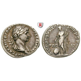 Römische Kaiserzeit, Traianus, Denar 114-117, ss+