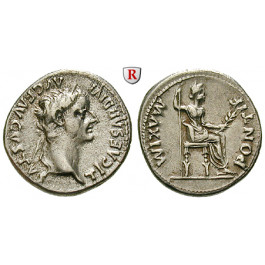 Römische Kaiserzeit, Tiberius, Denar 14-37, ss-vz