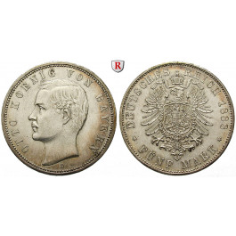 Deutsches Kaiserreich, Bayern, Otto, 5 Mark 1888, D, vz, J. 44