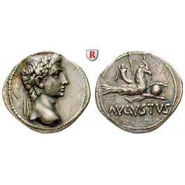 Römische Kaiserzeit, Augustus, Denar ca. 27 v.Chr., vz