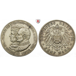 Deutsches Kaiserreich, Sachsen, Friedrich August III., 5 Mark 1909, Universität Leipzig, vz/vz-st, J. 139