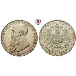 Deutsches Kaiserreich, Sachsen-Meiningen, Georg II., 2 Mark 1915, auf den Tod, D, vz-st/st, J. 154