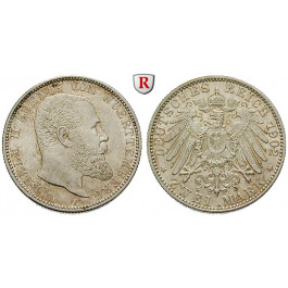 Deutsches Kaiserreich, Württemberg, Wilhelm II., 2 Mark 1902, F, st, J. 174