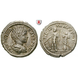 Römische Kaiserzeit, Geta, Caesar, Denar 204, ss