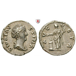 Römische Kaiserzeit, Faustina I., Frau des Antoninus Pius, Denar nach 141, vz/ss-vz