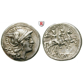 Römische Republik, Anonym, Denar 209-208 v.Chr., ss-vz