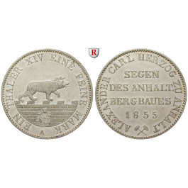 Anhalt, Anhalt-Bernburg, Alexander Carl, Ausbeutetaler 1855, vz-st