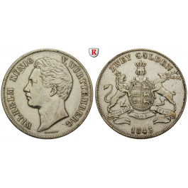 Württemberg, Herzogtum Württemberg (Kgr. ab 1806), Wilhelm I., Doppelgulden 1845, ss