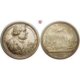 Personenmedaillen, Luther, Martin - Deutscher Reformator, Silbermedaille 1717, vz