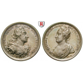 Sachsen, Albertinische Linie, Friedrich August I., Silbermedaille o.J. (1727), f.st