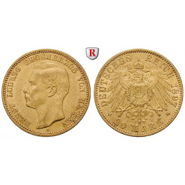 Deutsches Kaiserreich, Hessen, Ernst Ludwig, 20 Mark 1897, A, ss+, J. 225