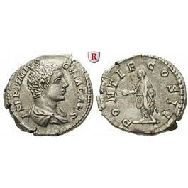 Römische Kaiserzeit, Geta, Caesar, Denar 208, vz