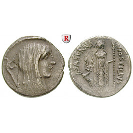 Römische Republik, L. Hostilius Saserna, Denar 48 v.Chr., ss+