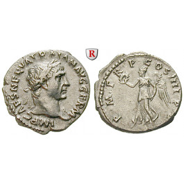 Römische Kaiserzeit, Traianus, Denar 101-102, f.vz
