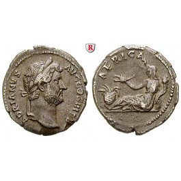 Römische Kaiserzeit, Hadrianus, Denar 134-138, ss+