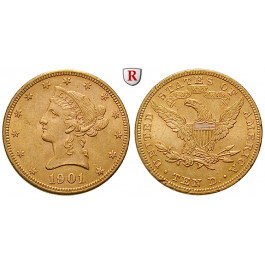 USA, 10 Dollars 1901, 15,05 g fein, vz+