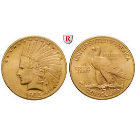 USA, 10 Dollars 1913, 15,05 g fein, vz