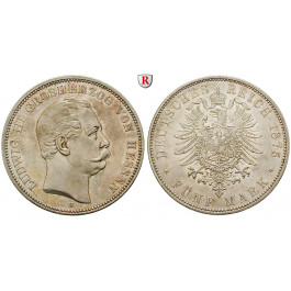 Deutsches Kaiserreich, Hessen, Ludwig III., 5 Mark 1875, H, vz-st, J. 67