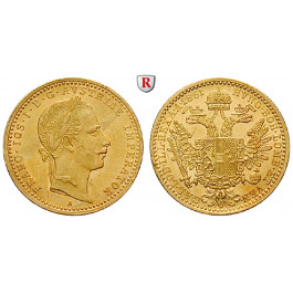Österreich, Kaiserreich, Franz Joseph I., Dukat 1861, 3,44 g fein, vz-st