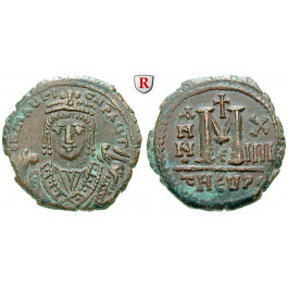 Byzanz, Mauricius Tiberius, Follis Jahr 14 = 595-596, vz