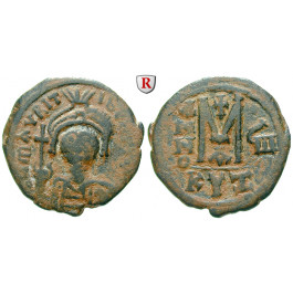 Byzanz, Mauricius Tiberius, Follis Jahr 8 = 589-590, ss+