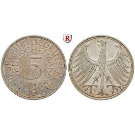 Bundesrepublik Deutschland, 5 DM 1956, D, ss-vz, J. 387