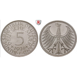 Bundesrepublik Deutschland, 5 DM 1965, F, vz, J. 387