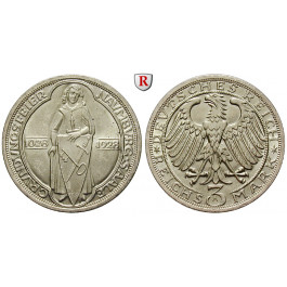 Weimarer Republik, 3 Reichsmark 1928, Naumburg, A, vz/vz-st, J. 333