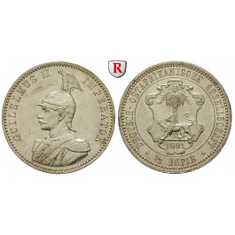 Nebengebiete, Deutsch-Ostafrika, 1/2 Rupie 1891, st, J. 712