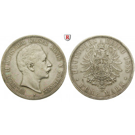Deutsches Kaiserreich, Preussen, Wilhelm II., 5 Mark 1888, A, ss+, J. 101