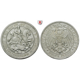 Deutsches Kaiserreich, Preussen, Wilhelm II., 3 Mark 1915, Mansfeld, A, vz, J. 115