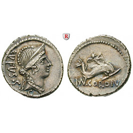 Römische Republik, Mn. Cordius Rufus, Denar 46 v.Chr., vz/ss-vz