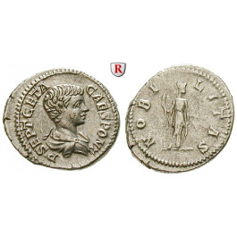 Römische Kaiserzeit, Geta, Caesar, Denar 199, ss