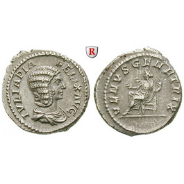 Römische Kaiserzeit, Julia Domna, Frau des Septimius Severus, Denar 216, vz/ss