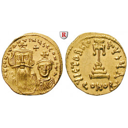 Byzanz, Constans II. und Constantinus IV., Solidus 654-659, vz+