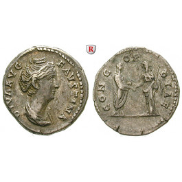 Römische Kaiserzeit, Faustina I., Frau des Antoninus Pius, Denar nach 141, ss
