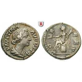 Römische Kaiserzeit, Faustina II., Frau des Marcus Aurelius, Denar 147-176, ss+